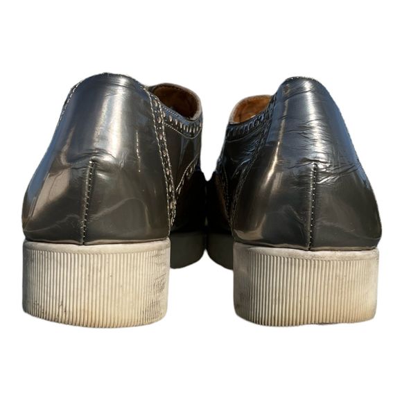 Aquatalia by Marvin K. Silver Oxford Lace up Platform Size 10 Made in Italy - Picture 3 of 8